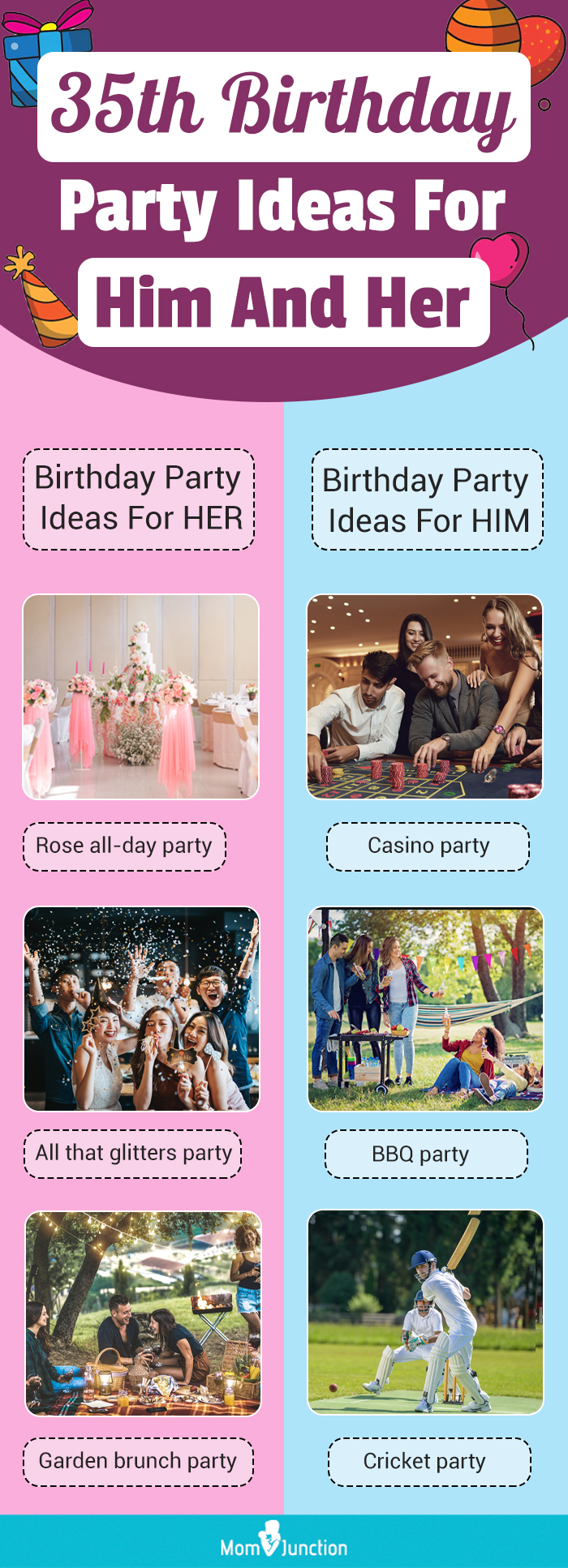 35th birthday party ideas for him and her [infographic]