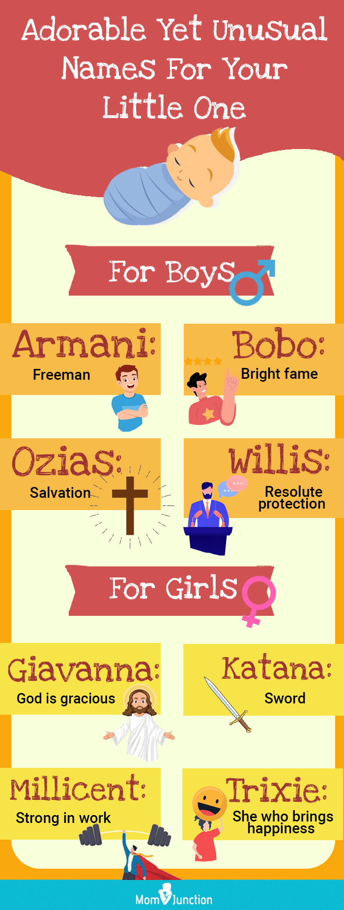 adorable yet unusual names for your little one (infographic)