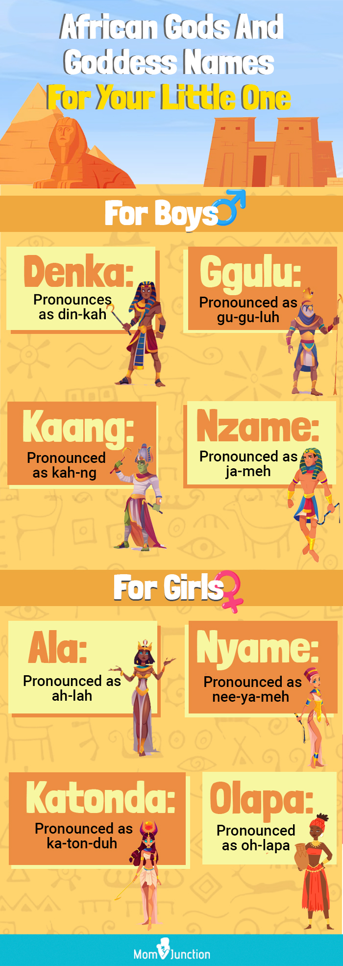 african gods and goddess names for your little one (infographic)