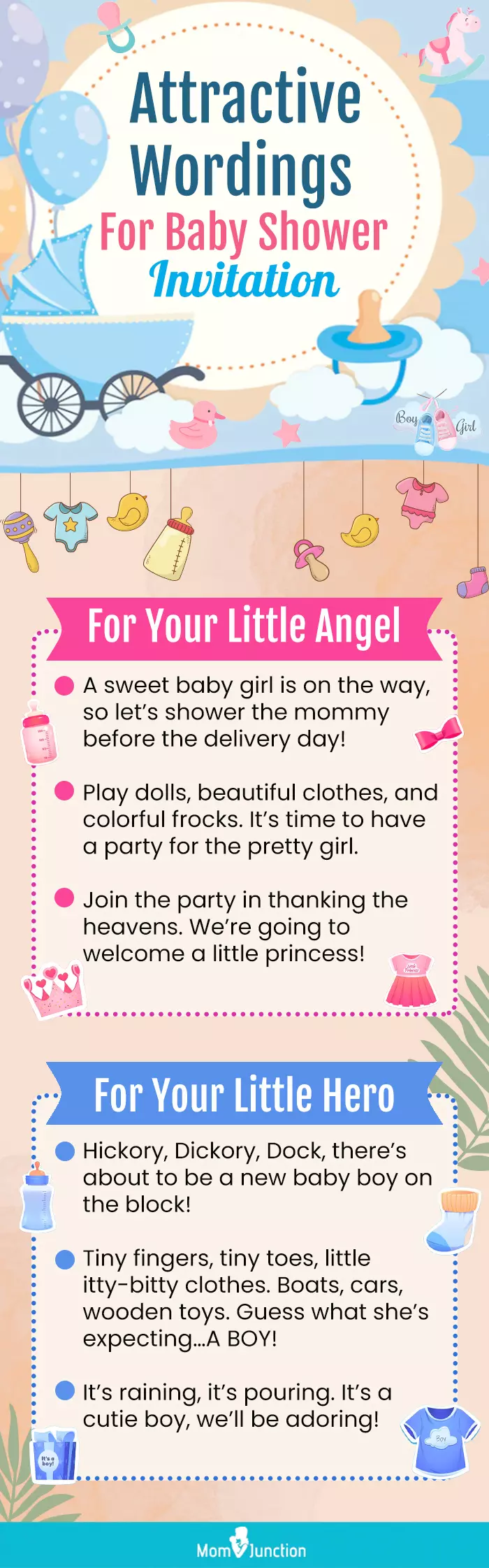 attractive wordings for baby shower invitation (infographic)