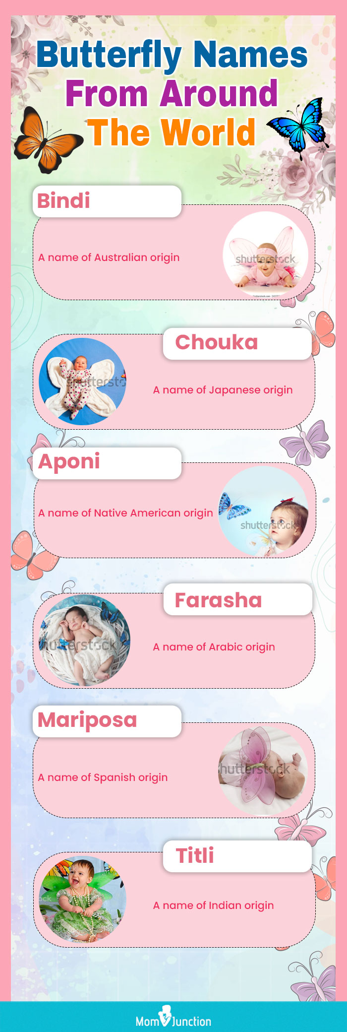 butterfly baby names (infographic)