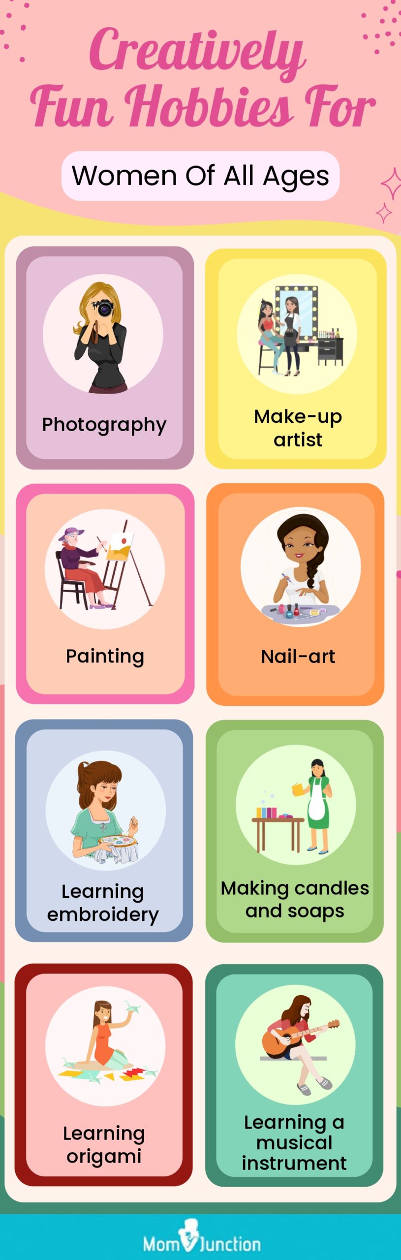 creatively fun hobbies for women of all ages (infographic)