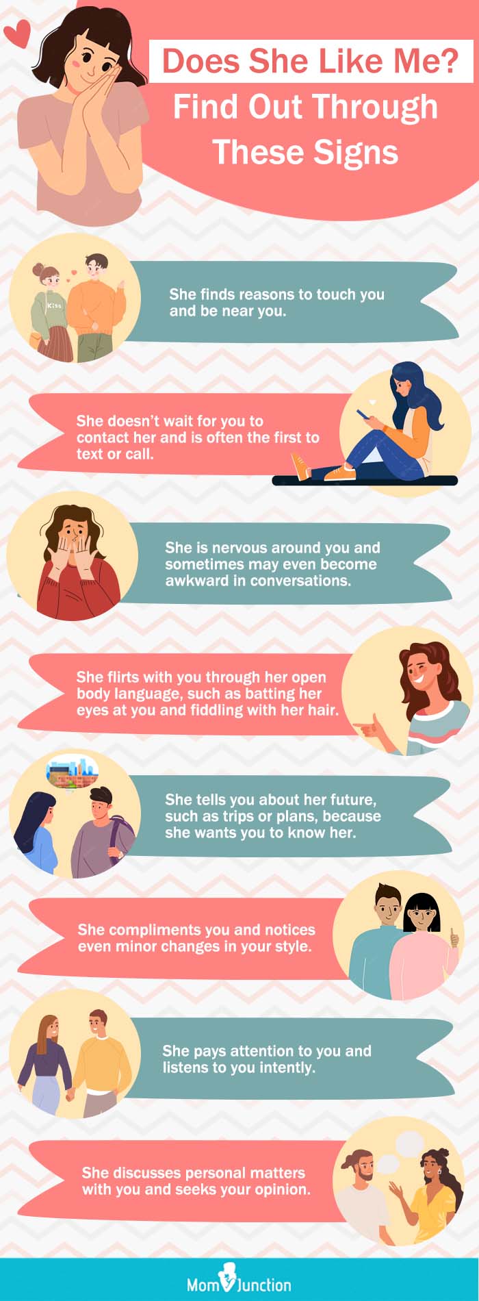 signs of a girl developing feelings for you (infographic)