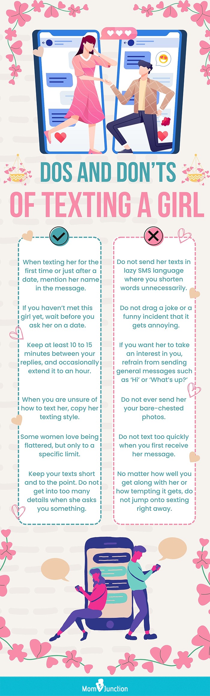 dos and donts of texting a girl (infographic)