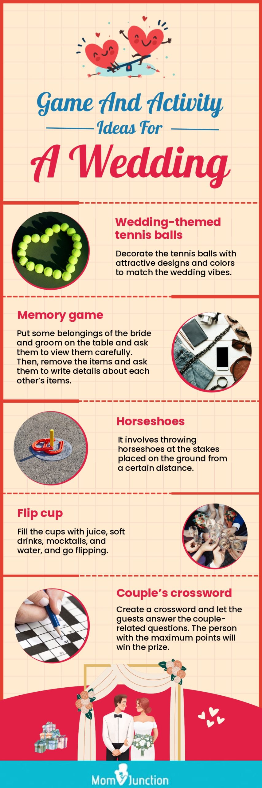 game and activity ideas for a wedding (infographic)