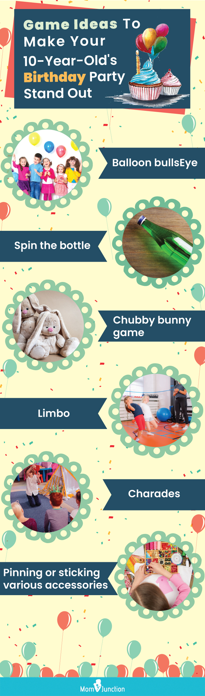 10 year olds' birthday party games (infographic)