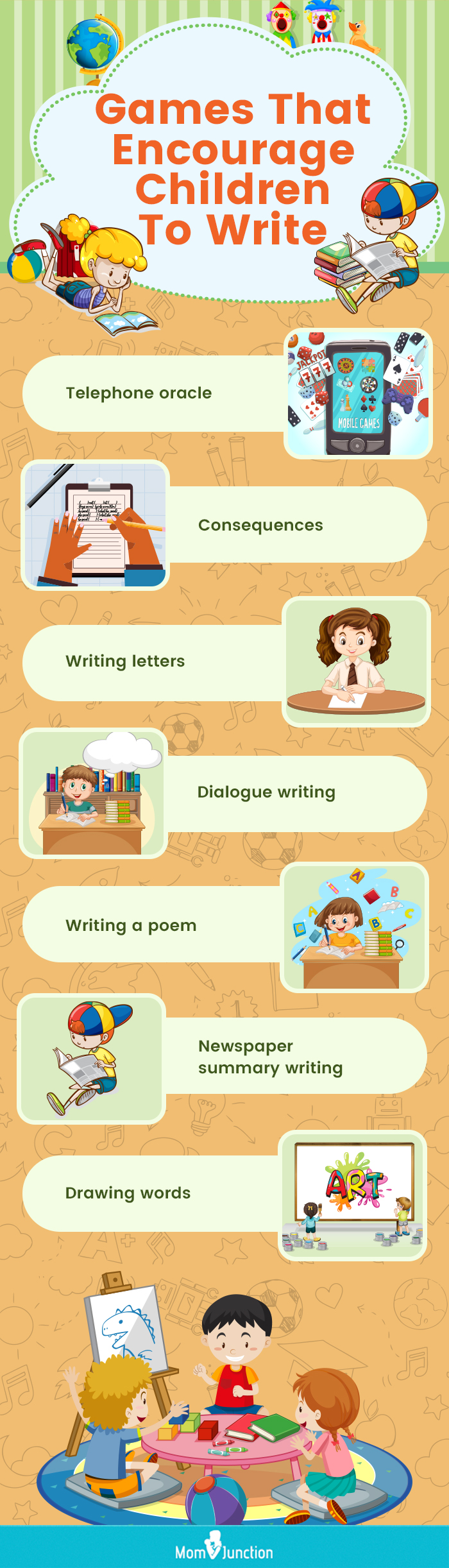 games that encourage children to write (infographic)