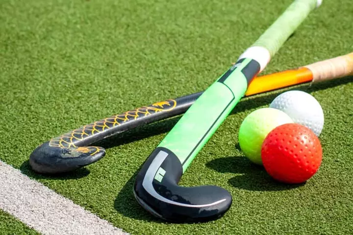 Hockey is a two-team game played with sticks