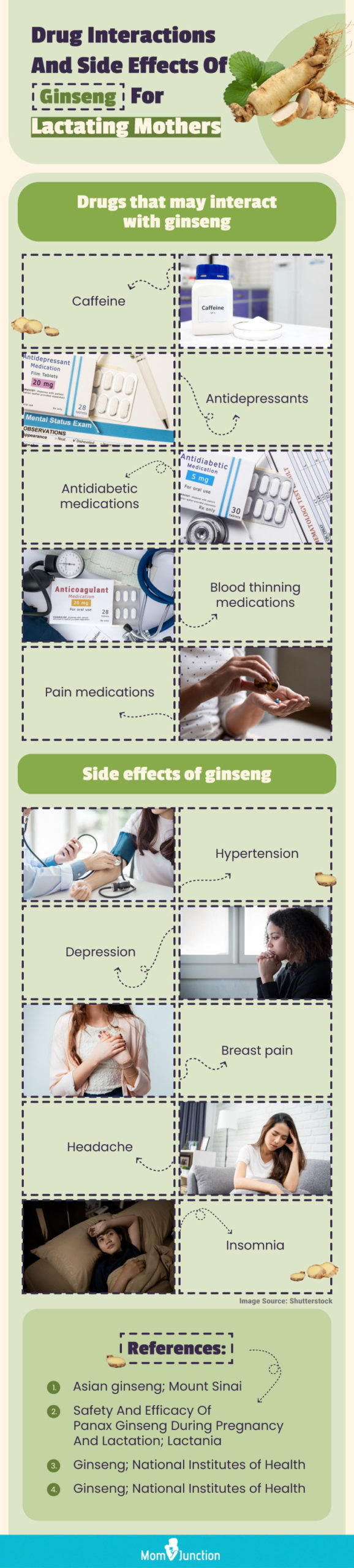 ginseng drug interactions and side effects while breastfeeding (infographic)
