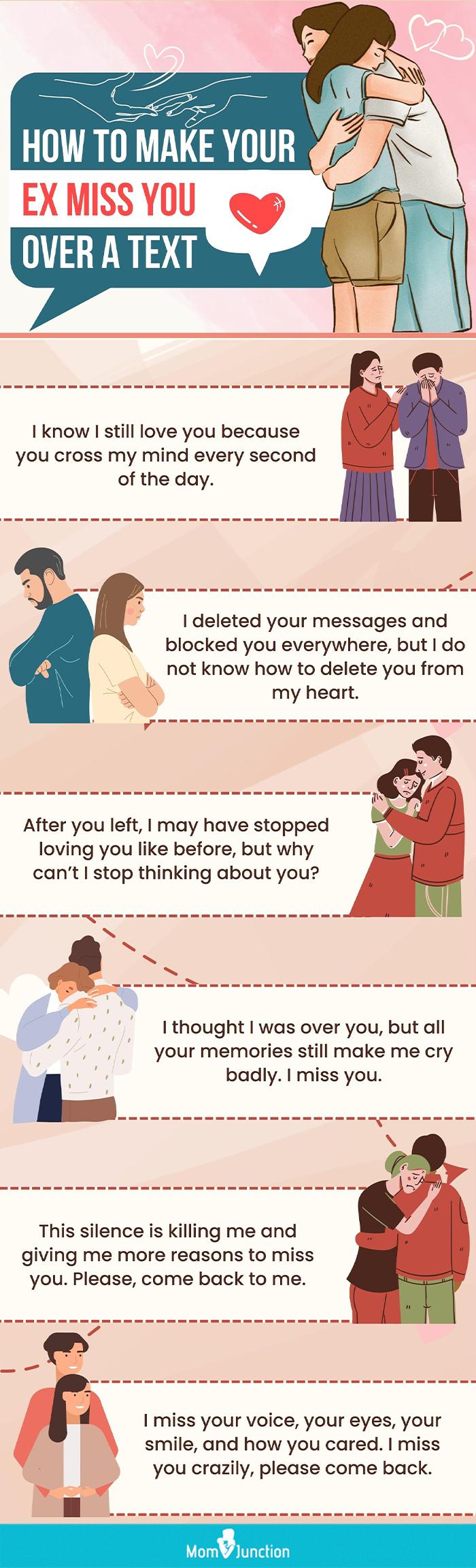 how to make your ex miss you over a text (infographic)