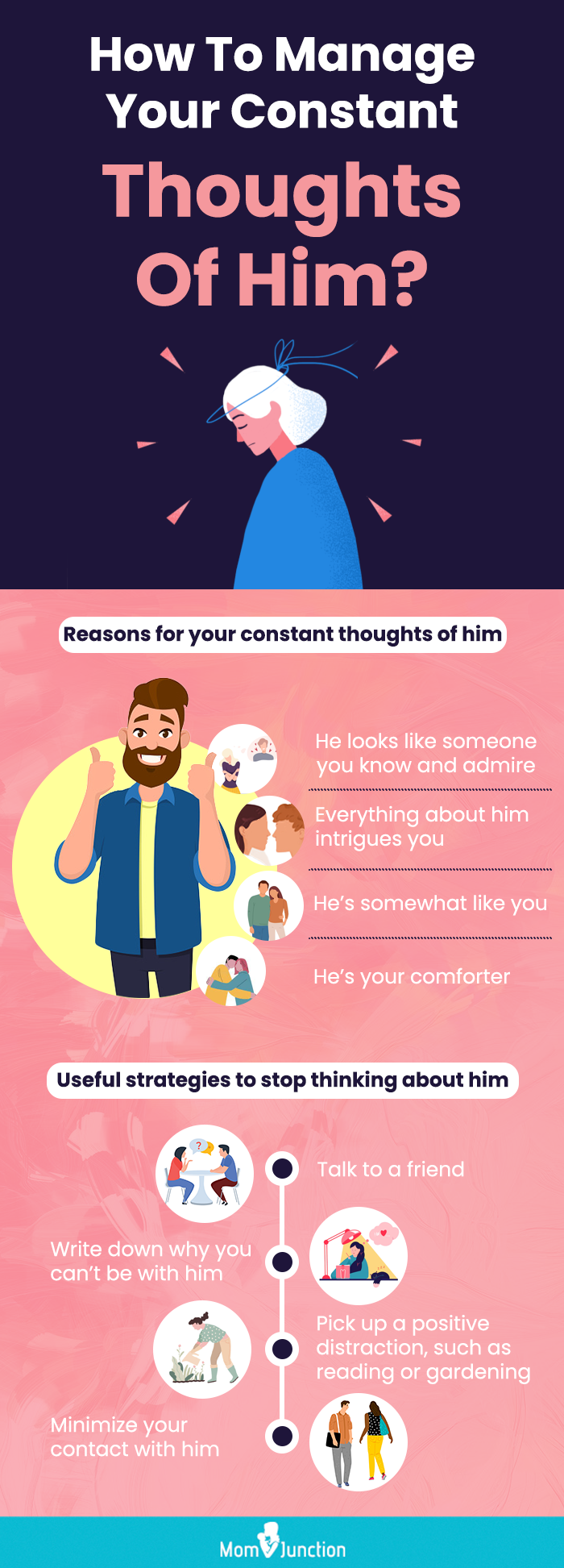 how to manage your constant thoughts of him [infographic]