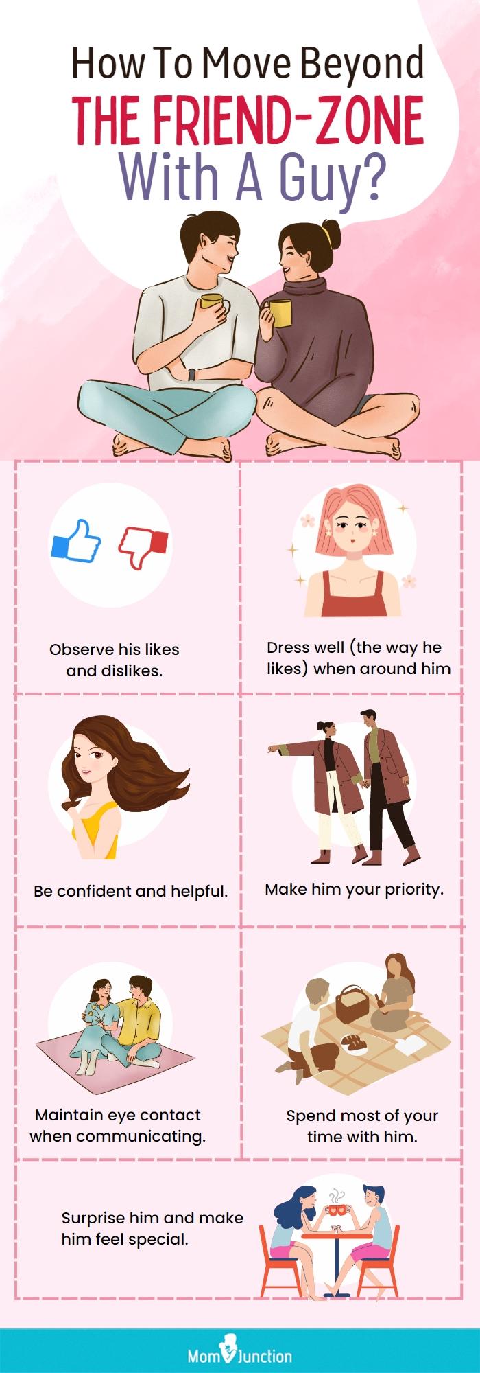 how to move beyond the friend zone with a guy (infographic)