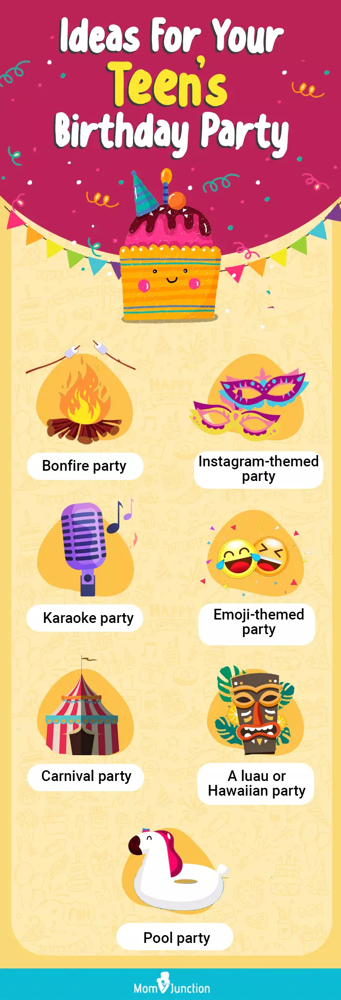 ideas for your teens birthday party (infographic)