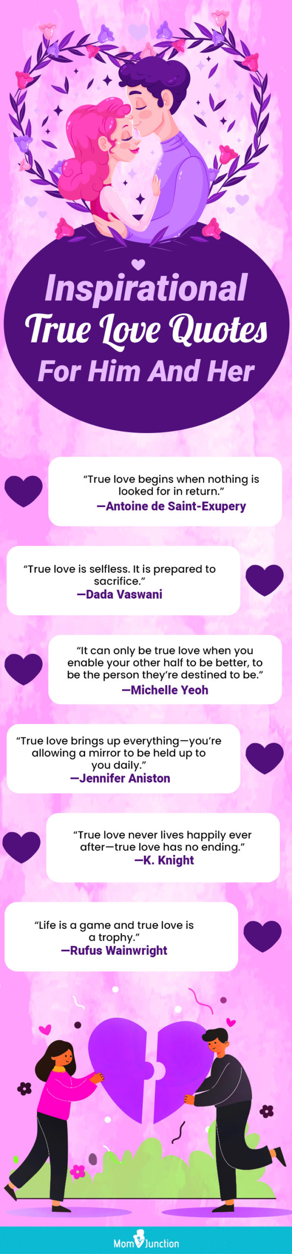inspirational true love quotes for him and her (infographic)