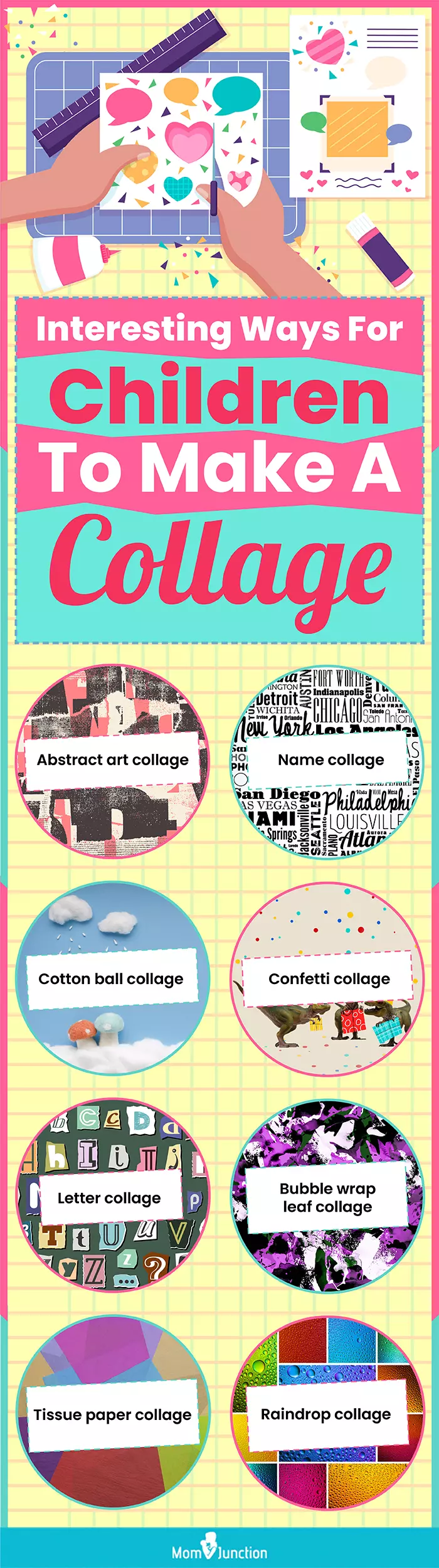 interesting waysfor children to make a collage (infographic)