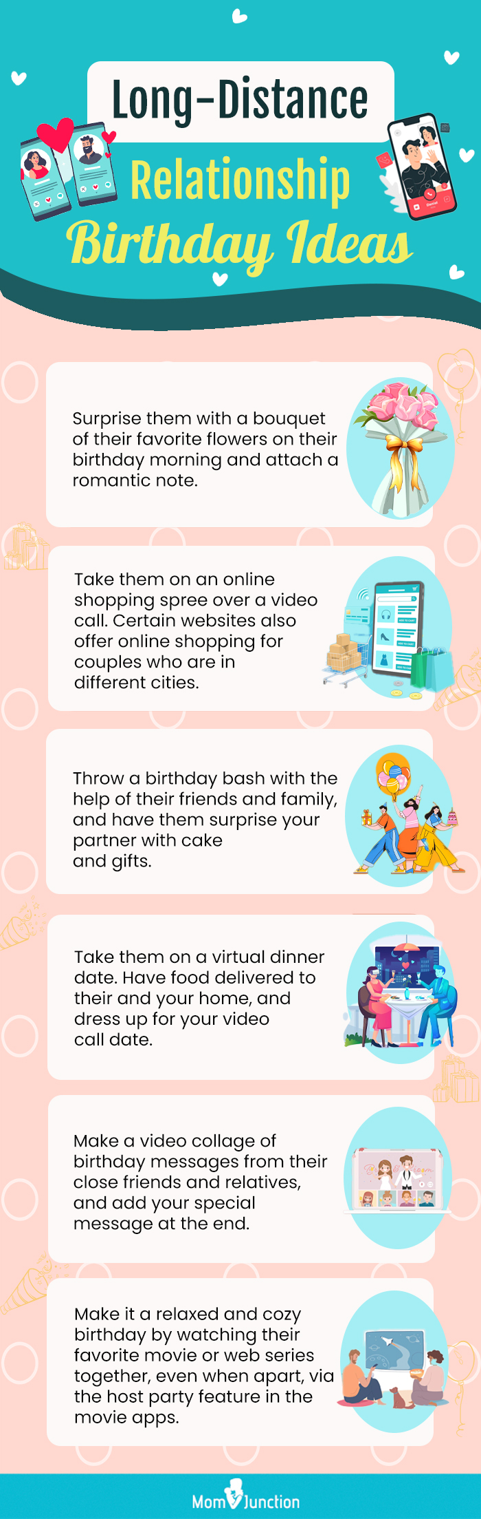 long distance relationship birthday ideas (infographic)