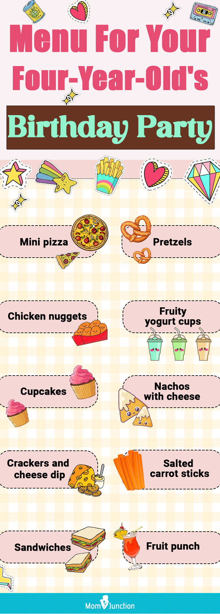 food ideas for a four year olds birthday (infographic)