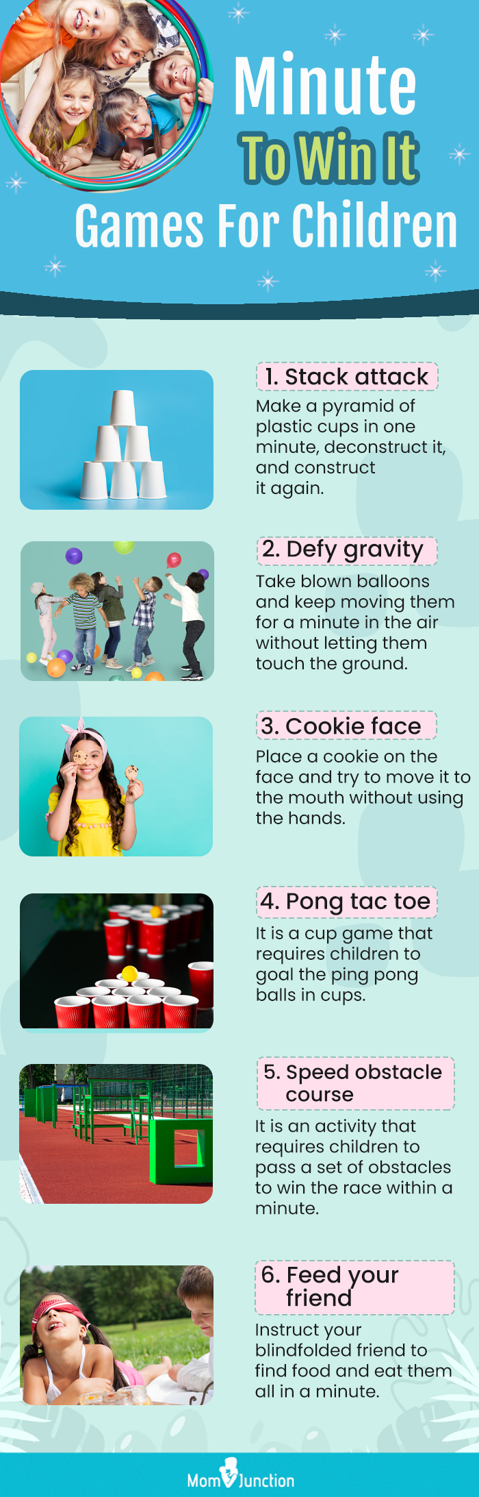 minute to win it games for children (infographic)