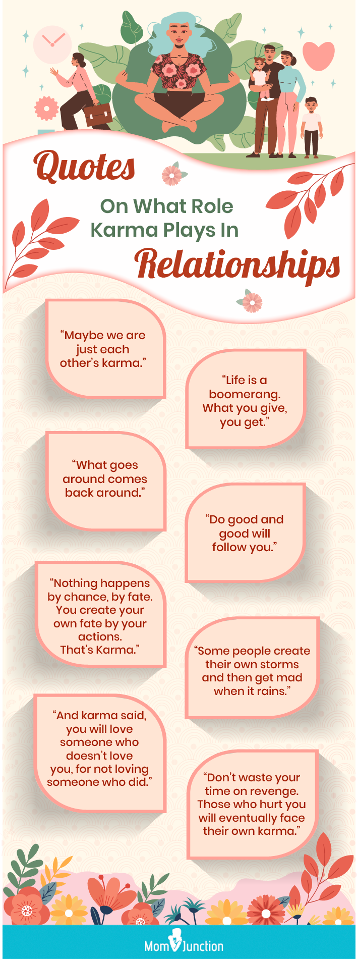 quotes on what role karma plays in relationships (infographic)