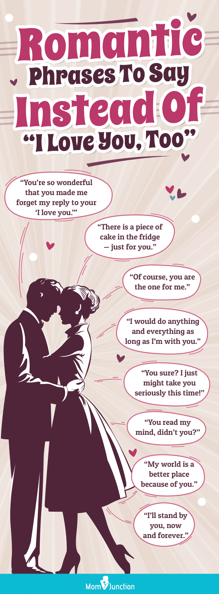 romantic phrases to say instead of i love you too (infographic)
