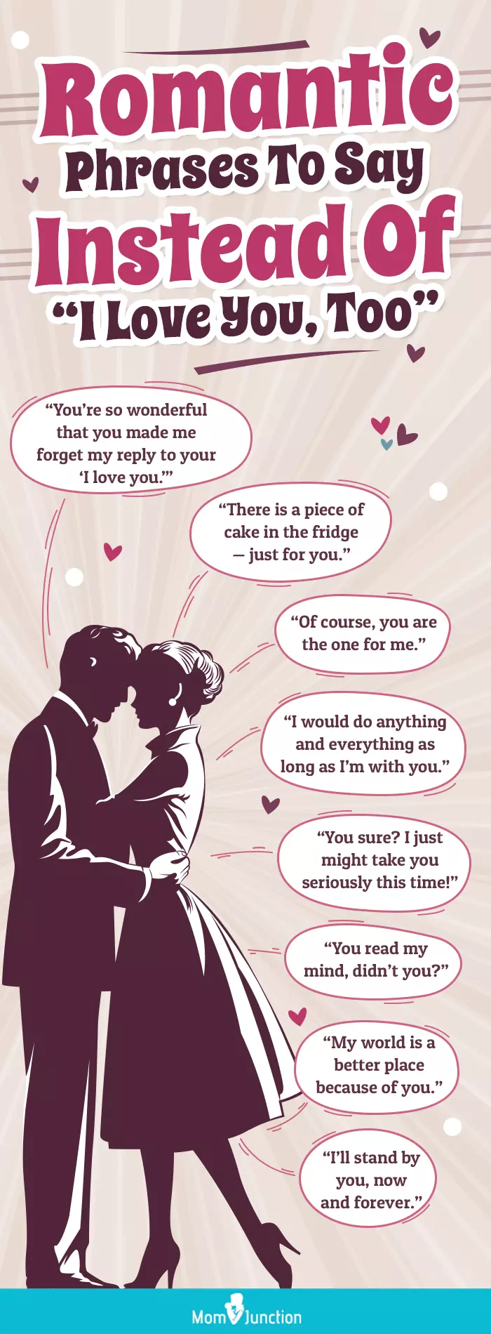 romantic phrases to say instead of i love you too (infographic)