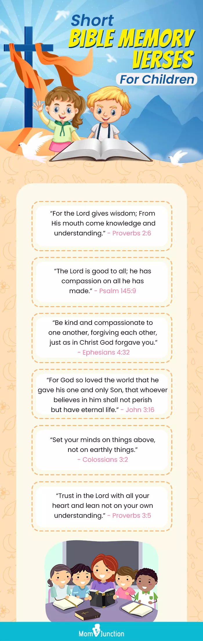 short bible memory verses for children (infographic)