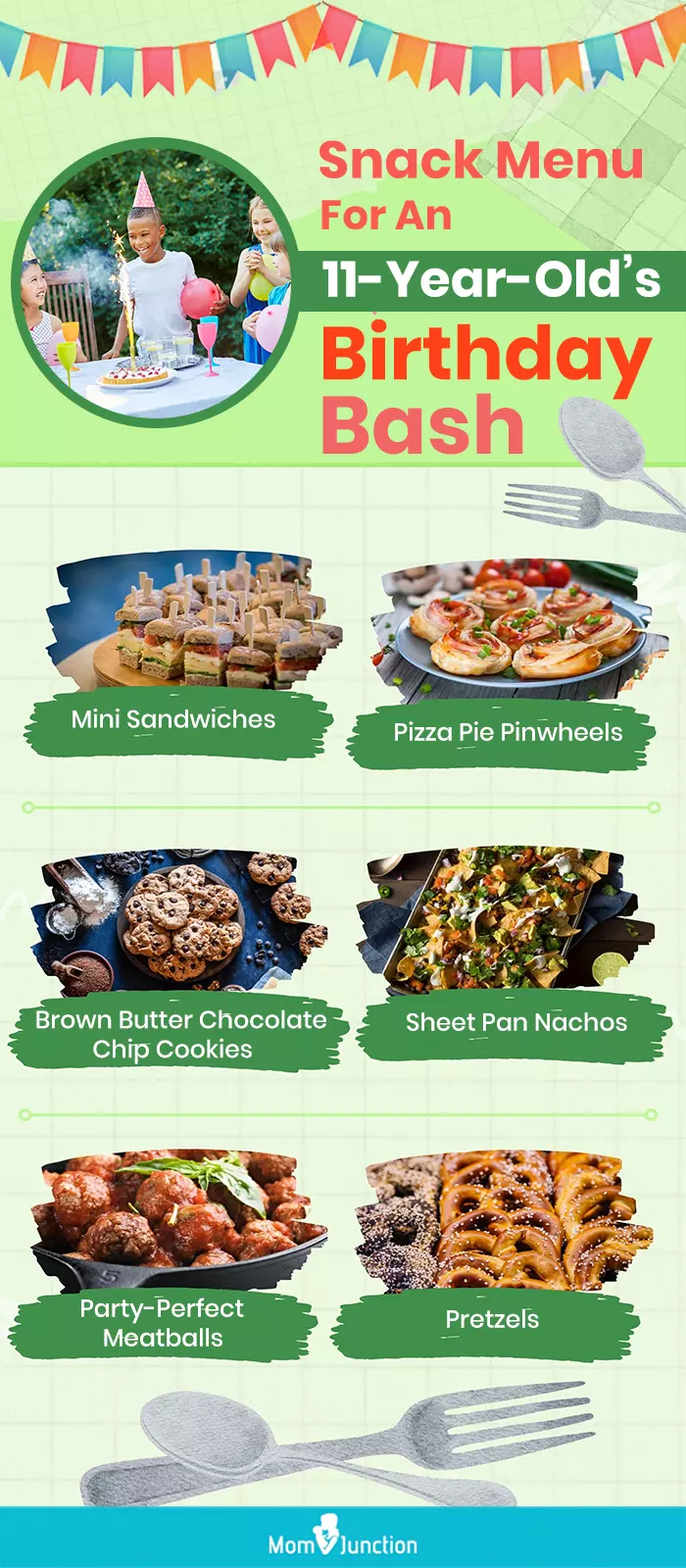 snack ideas for 11 year old birthday (infographic)