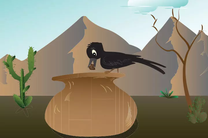 The Crow and the Pitcher is an Aesop’s fable