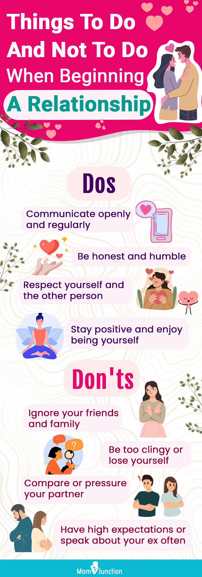 things to do and not to do when beginning a relationship (infographic)