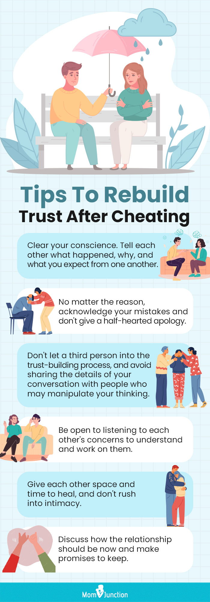 tips to rebuild trust after cheating [infographic]