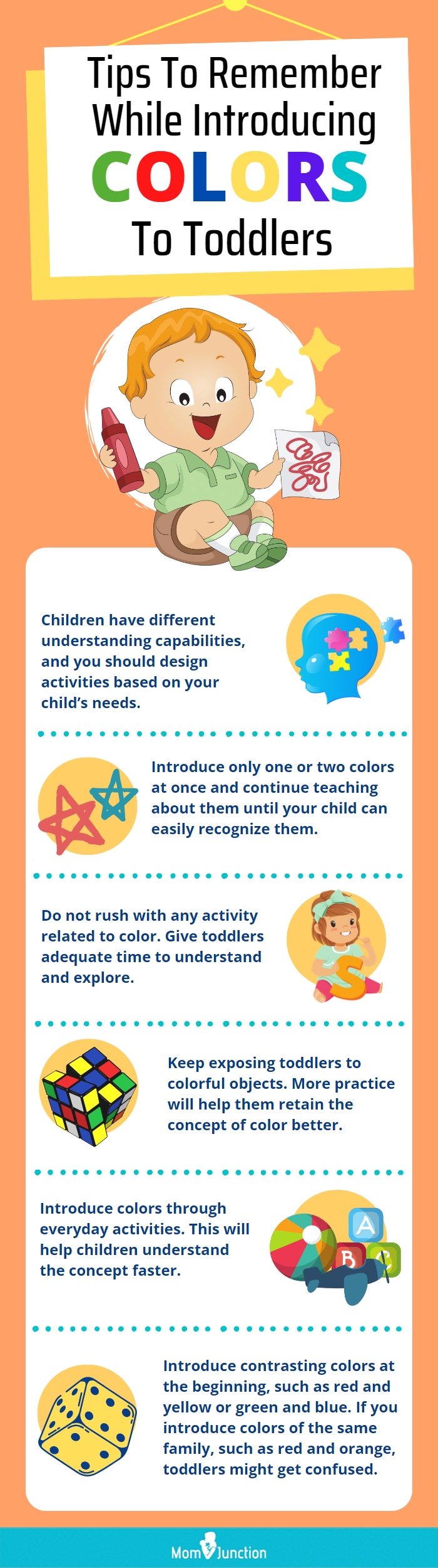tips to remember while introducing colors to toddlers (infographic)