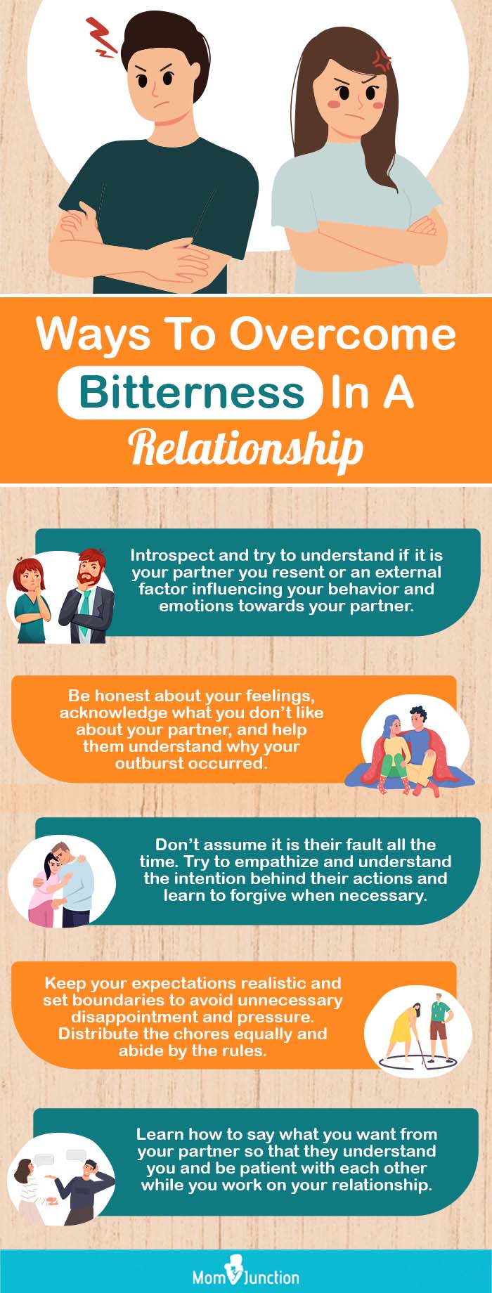 ways to overcome bitterness in a relationship (infographic)