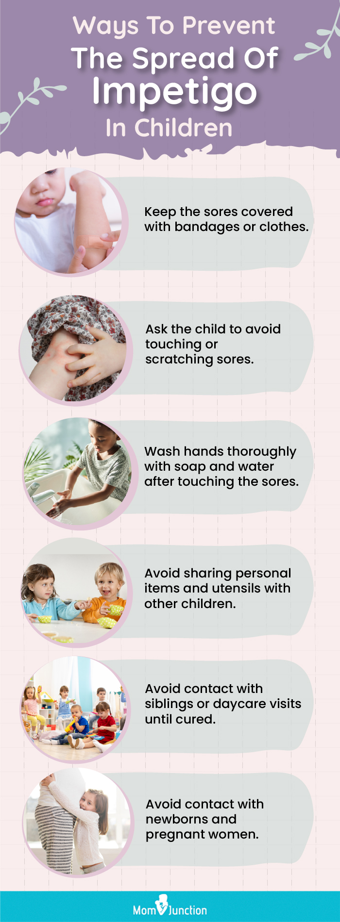 ways to prevent the spread of impetigo in children (infographic)