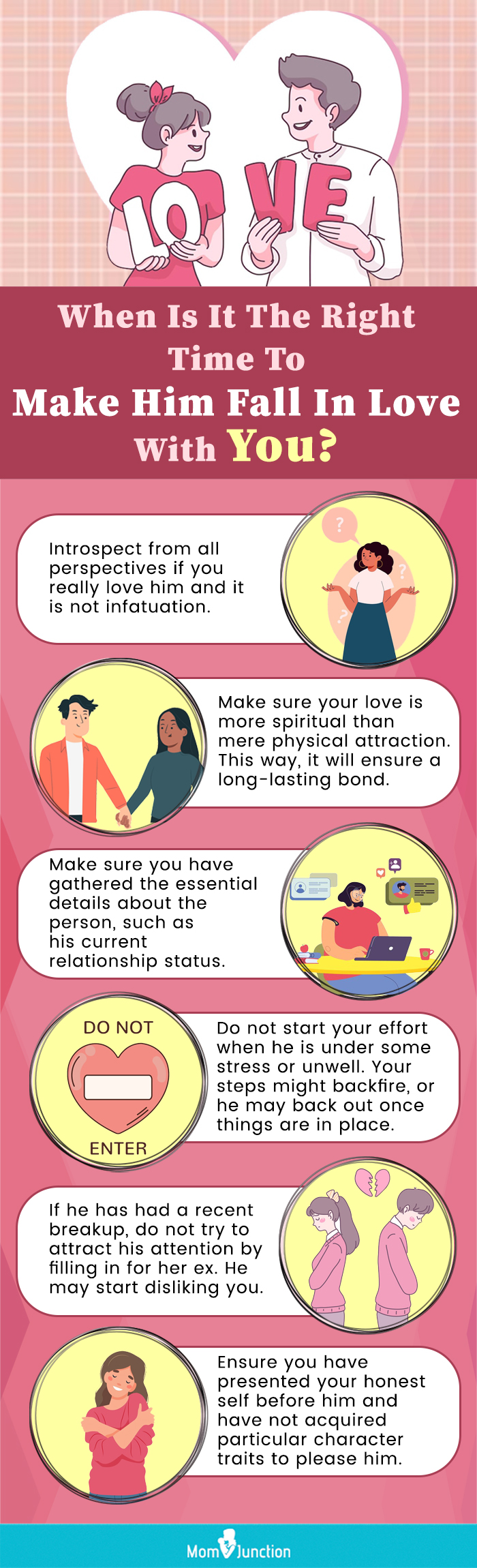 right time to make him fall in love with you (infographic)