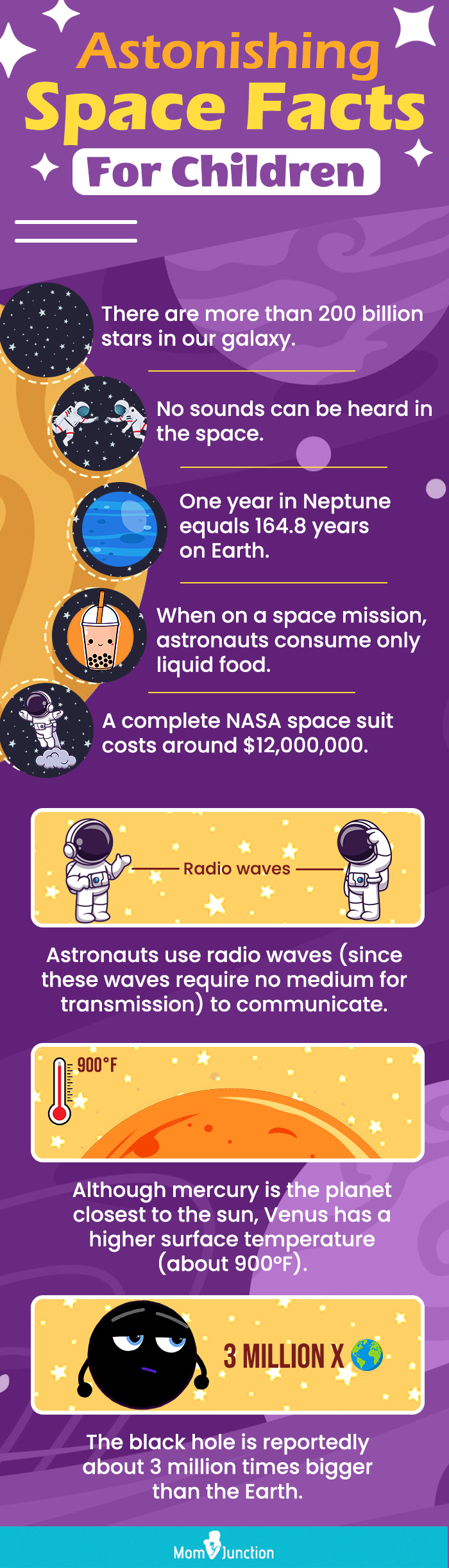 astonishing space facts (infographic)
