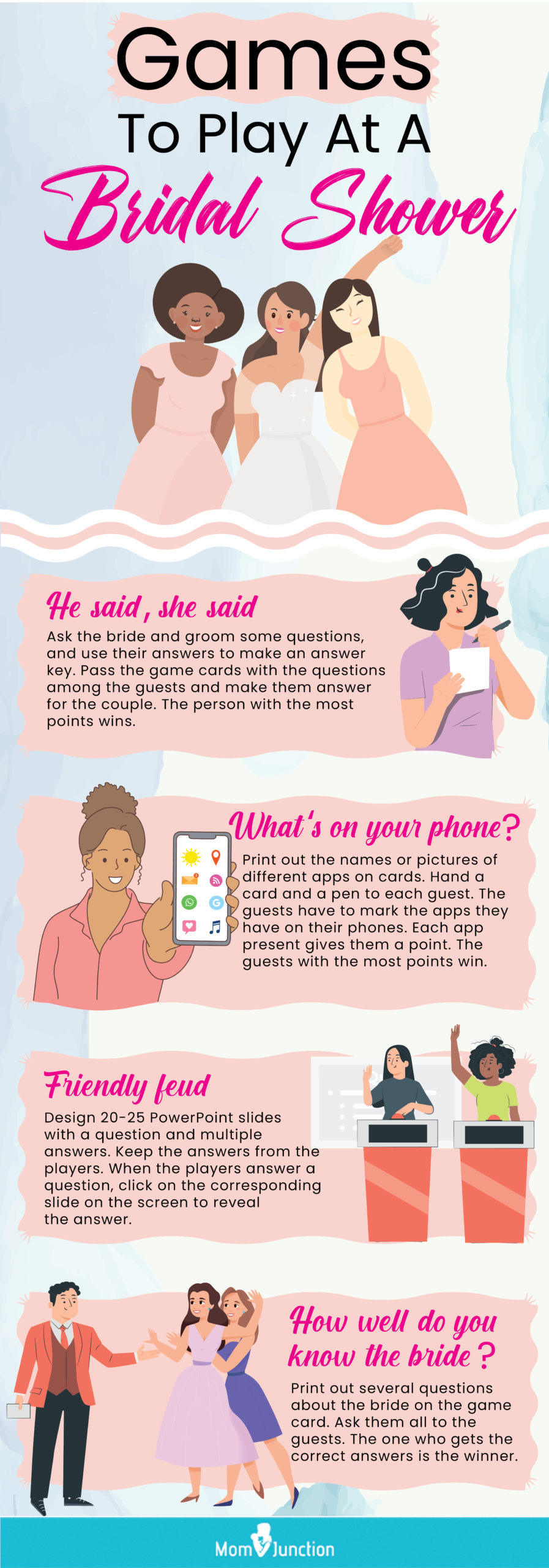games to play at a bridal shower (infographic)