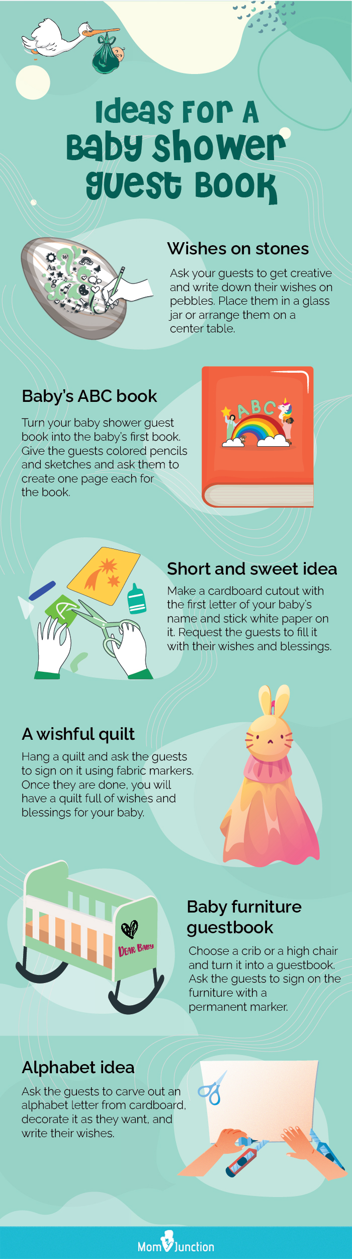 ideas for a baby shower guest book [infographic]