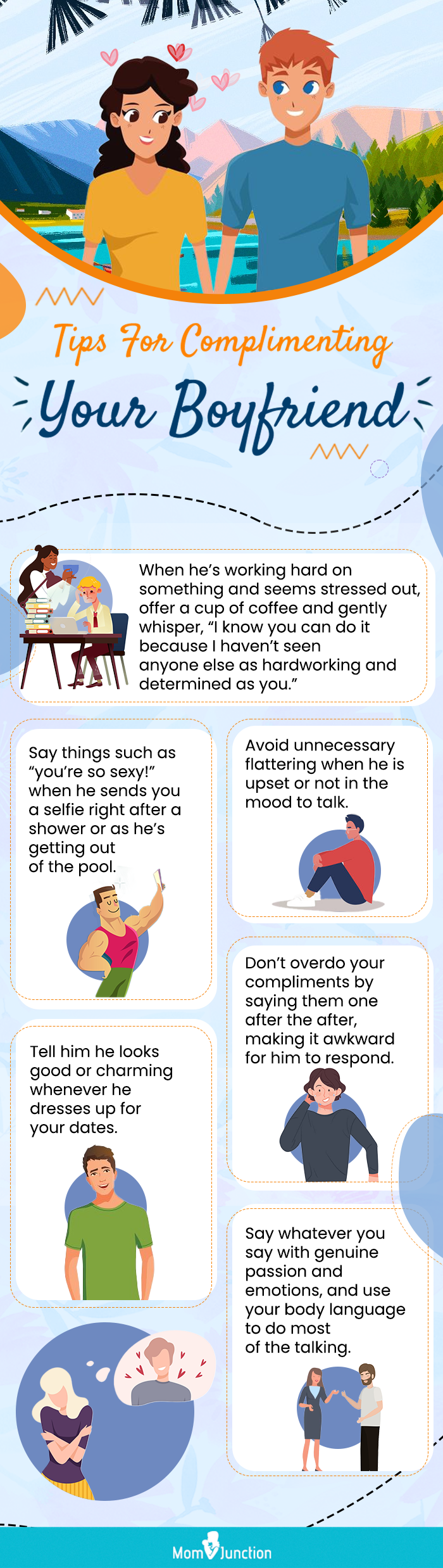 ways to shower him with cute words (infographic)