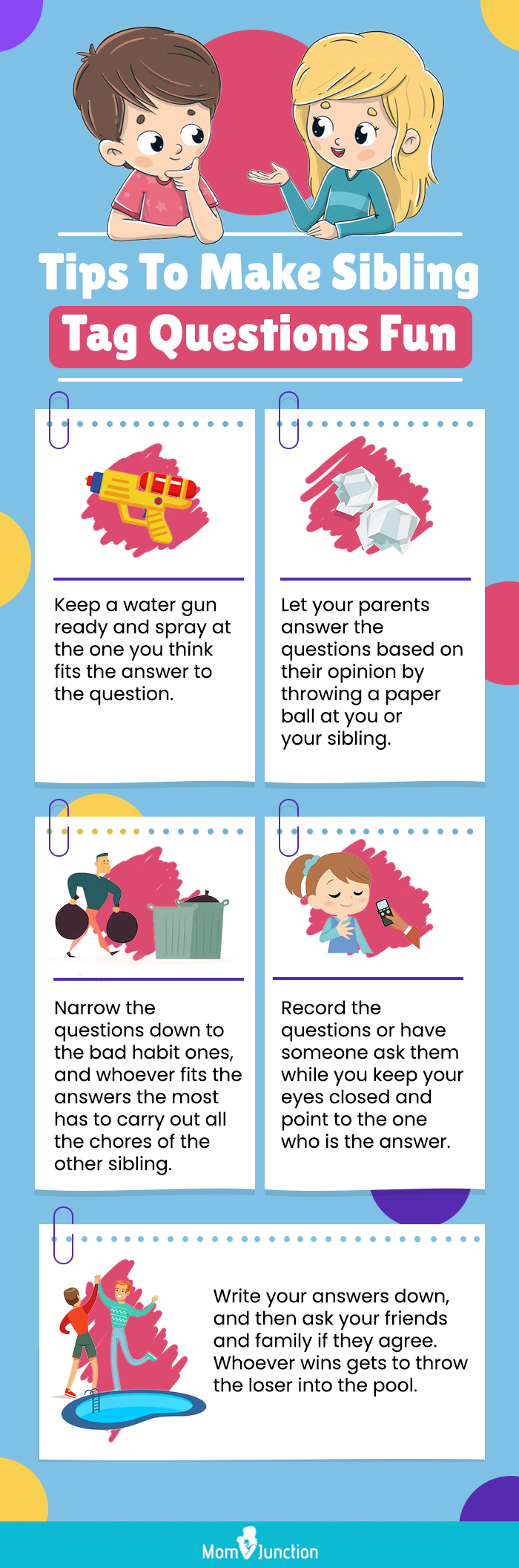 tips on sibling tag questions (infographic)