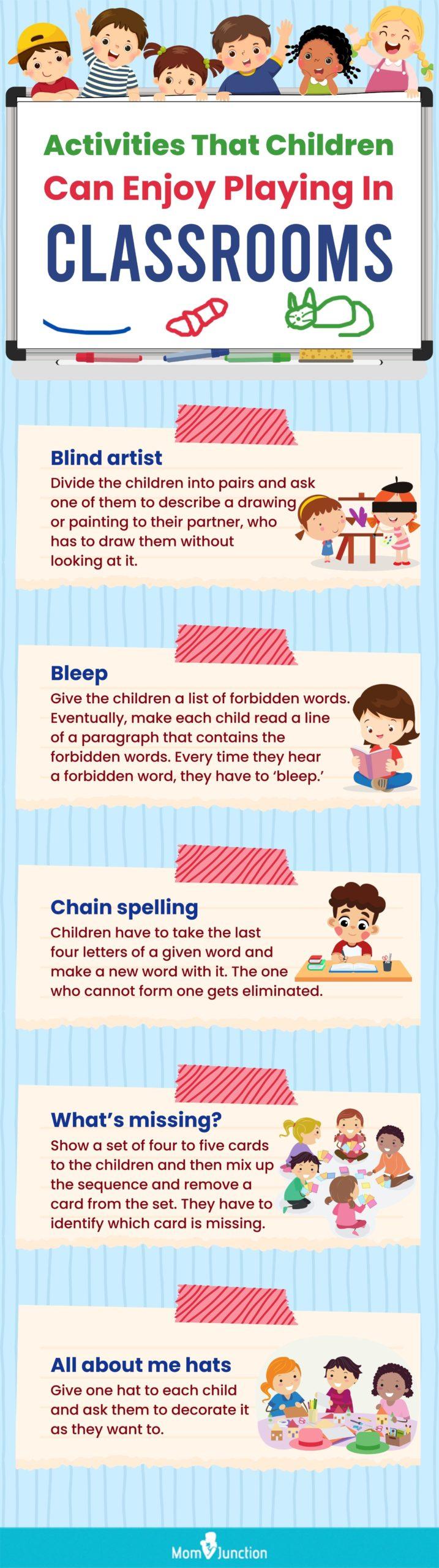 activities that children can enjoy playing in classrooms (infographic)