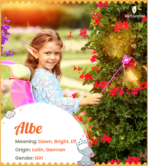 Albe, a sweet feminine name with positive connotations.