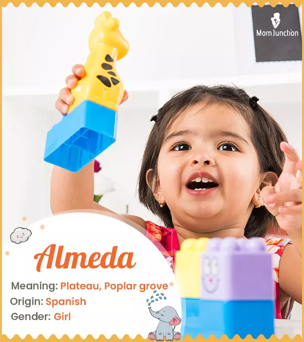 Almeda, meaning a plateau or grove