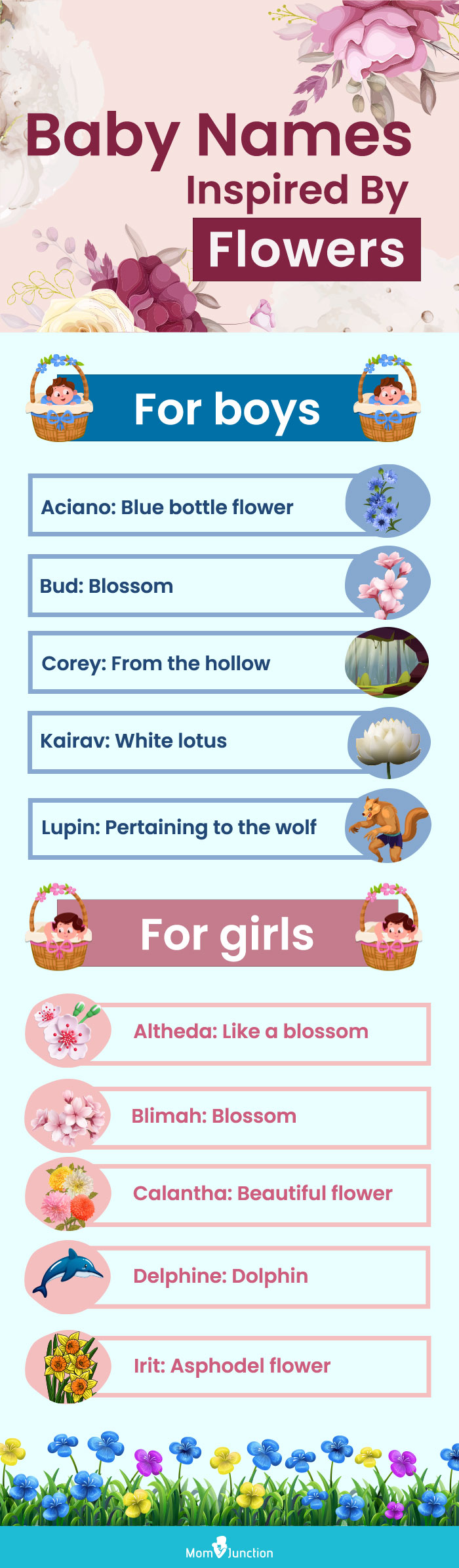 baby names inspired by flowers (infographic)