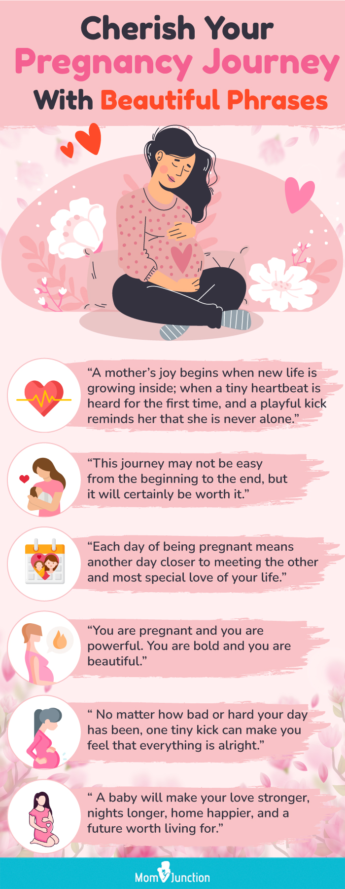 cherish your pregnancy journey with beautiful phrases (infographic)