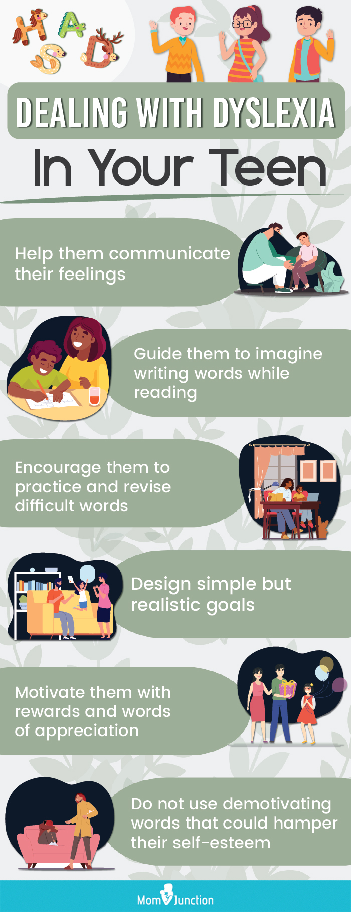 tips for dealing with a teen with dyslexia (infographic)
