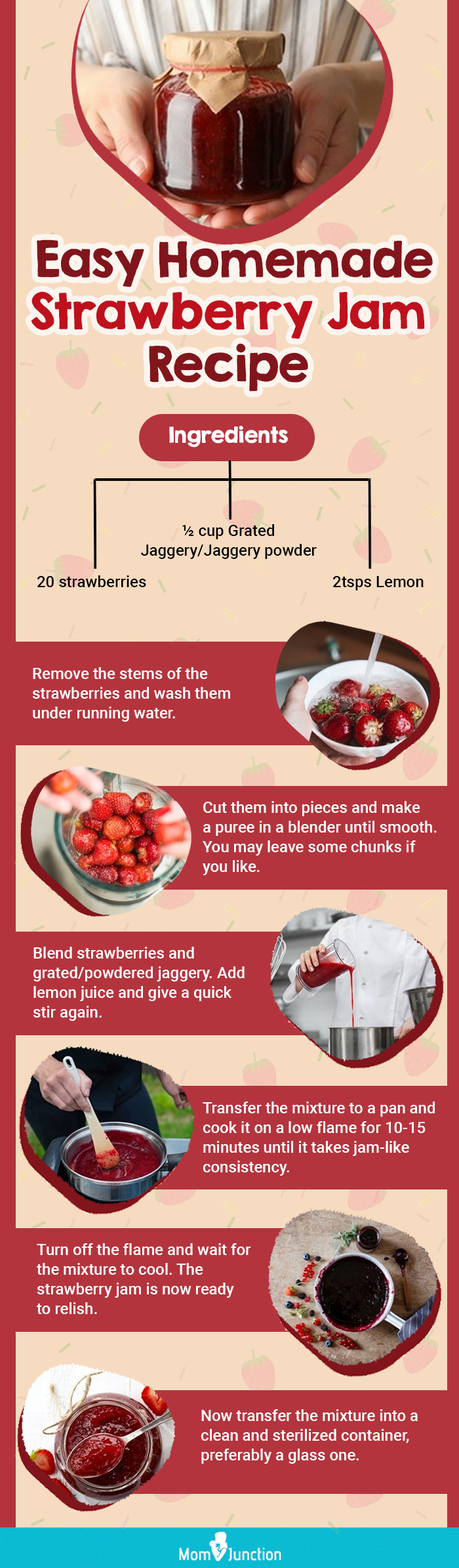 easy homemade strawberry jam recipe (infographic)