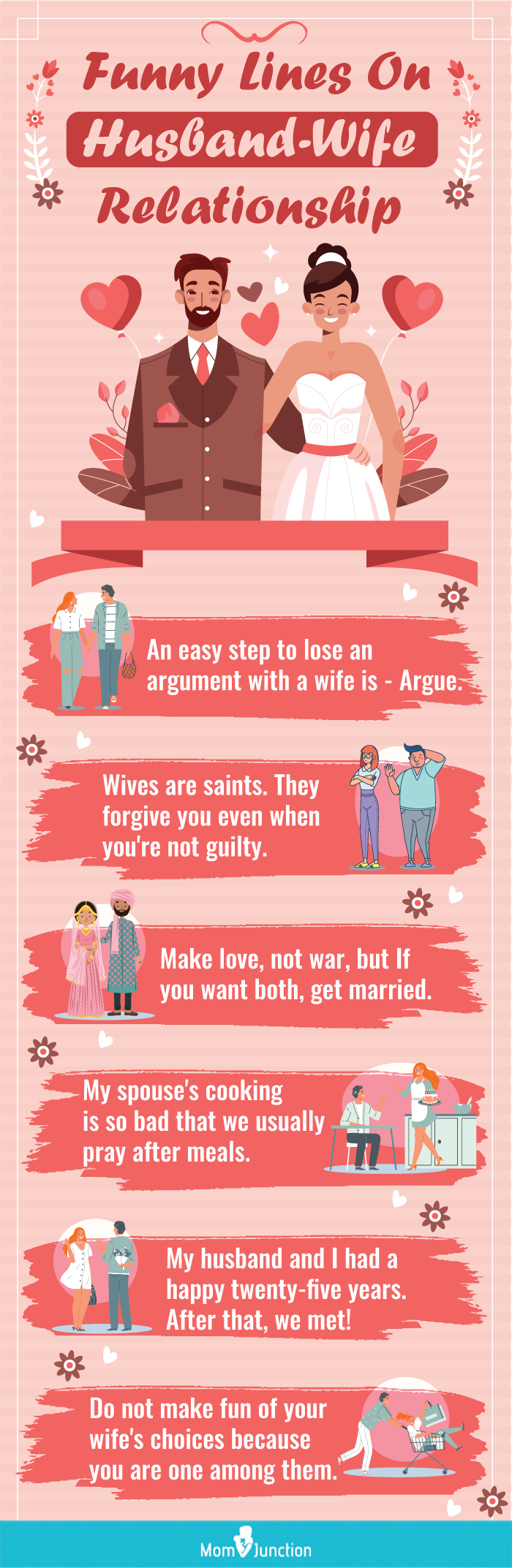 funny lines on husband wife relationship (infographic)