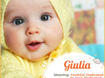 Giulia, means youthful, dedicated to Jove, or dedicated to Jupiter.