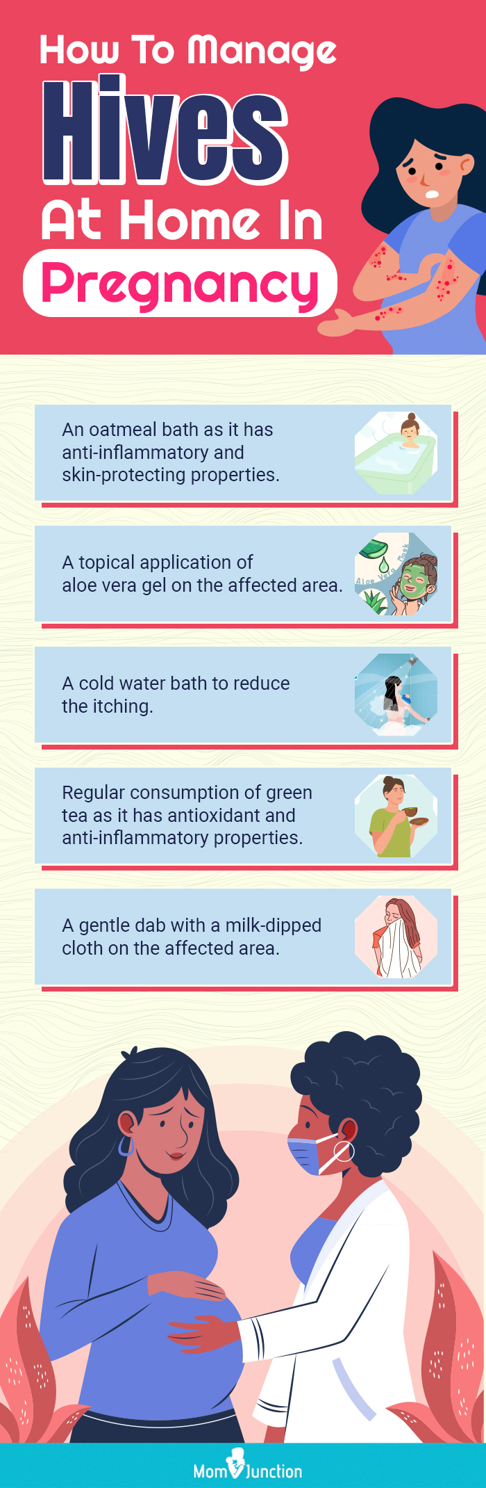 how to manage hives at home in pregnancy (infographic)