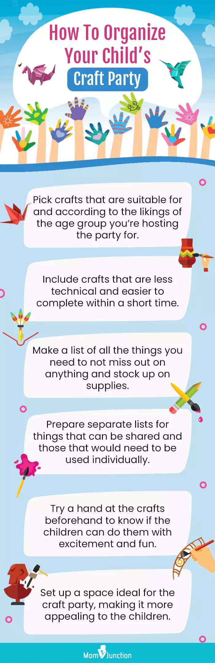 how to organize your child’s craft party (infographic)